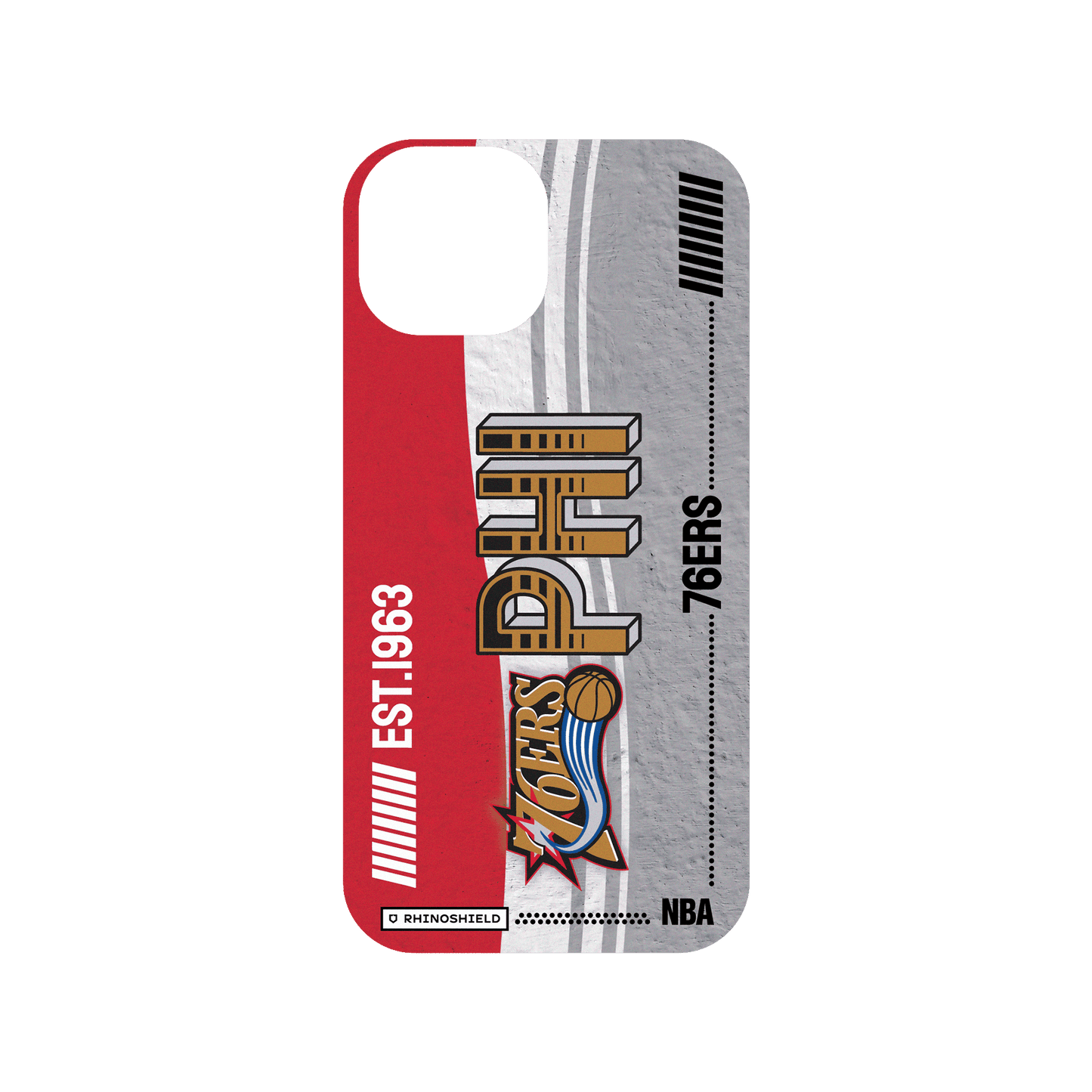 RHINOSHIELD X NBA SolidSuit iPhone 15 Case - Philadelphia 76ers - Vintage Card