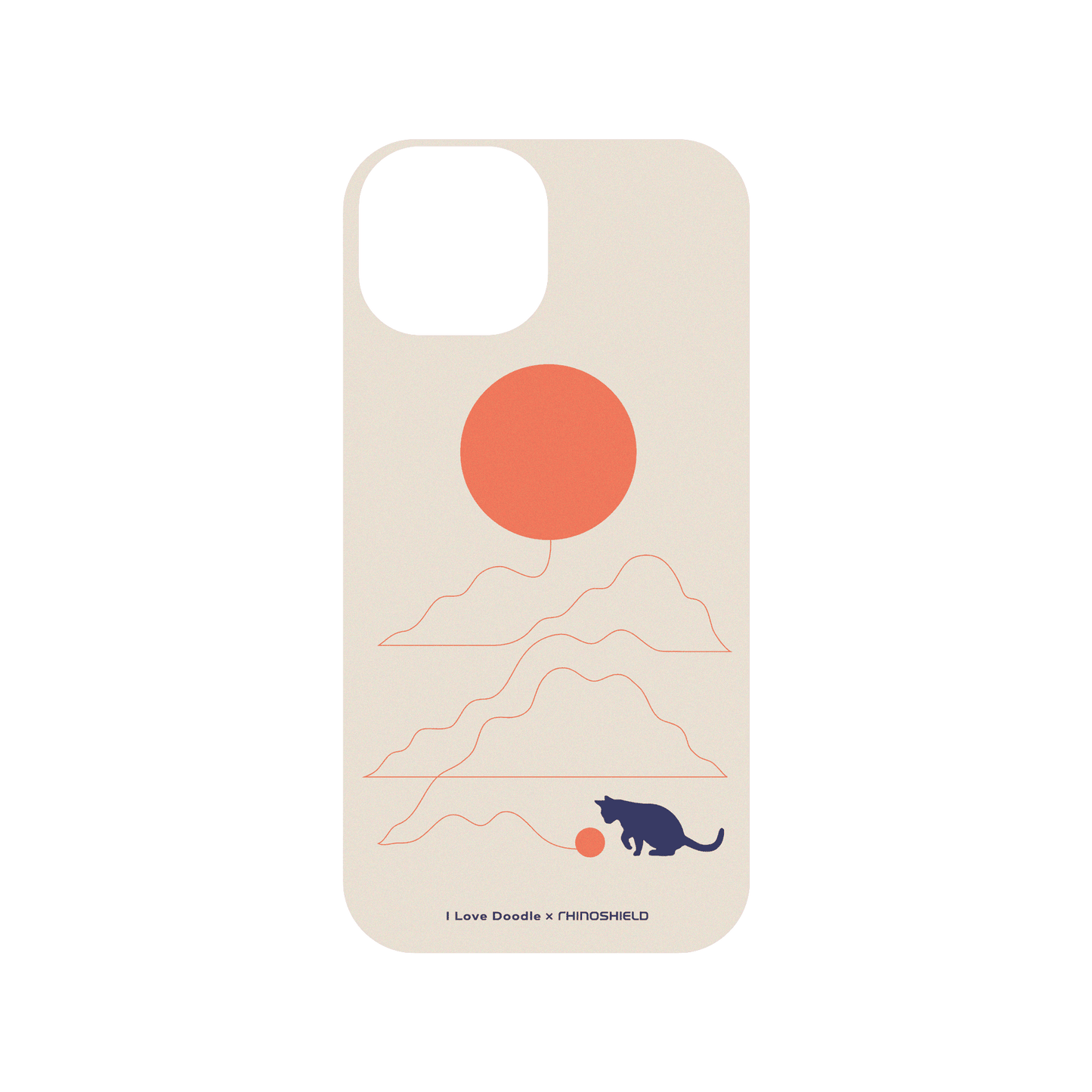 RHINOSHIELD X I Love Doodle SolidSuit iPhone 15 Case - Cat Landscape - Hairball