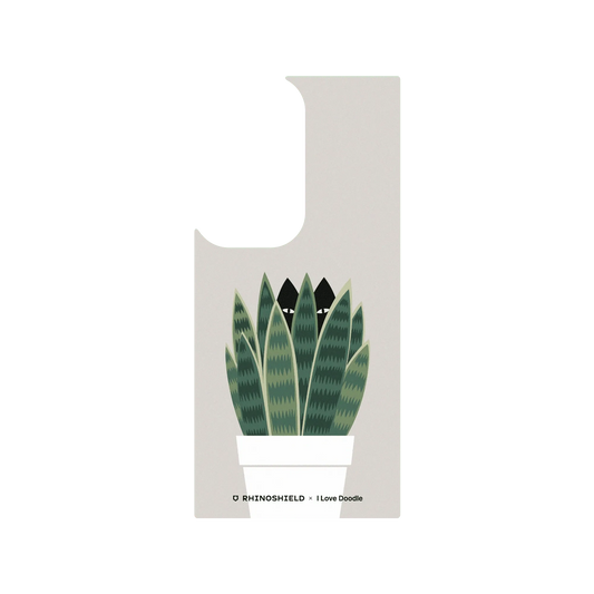 RhinoShield X I Love Doodle SolidSuit (MagSafe compatible) Samsung Galaxy S24 Ultra Case - Cat and Plant - Sneak Plant