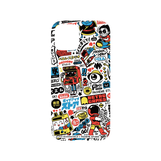 RHINOSHIELD X Paiheme Studio Mod NX iPhone 12 Pro Case - Retro Games Color Backplate