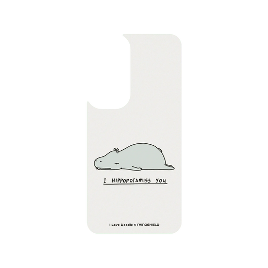 RhinoShield X I Love Doodle SolidSuit (MagSafe compatible) Samsung Galaxy S24+ Case - I Hippopotamiss You