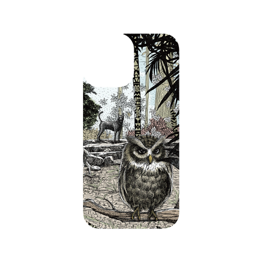 RhinoShield X WasangShow Clear iPhone 12 Case - Guarding The Forest - Owl