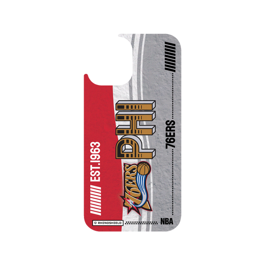 iPhone 12 Pro 犀牛盾Clear聯名設計款透明手機殼 NBA - 復古球員卡-費城76人 Philadelphia 76ers - Vintage Card
