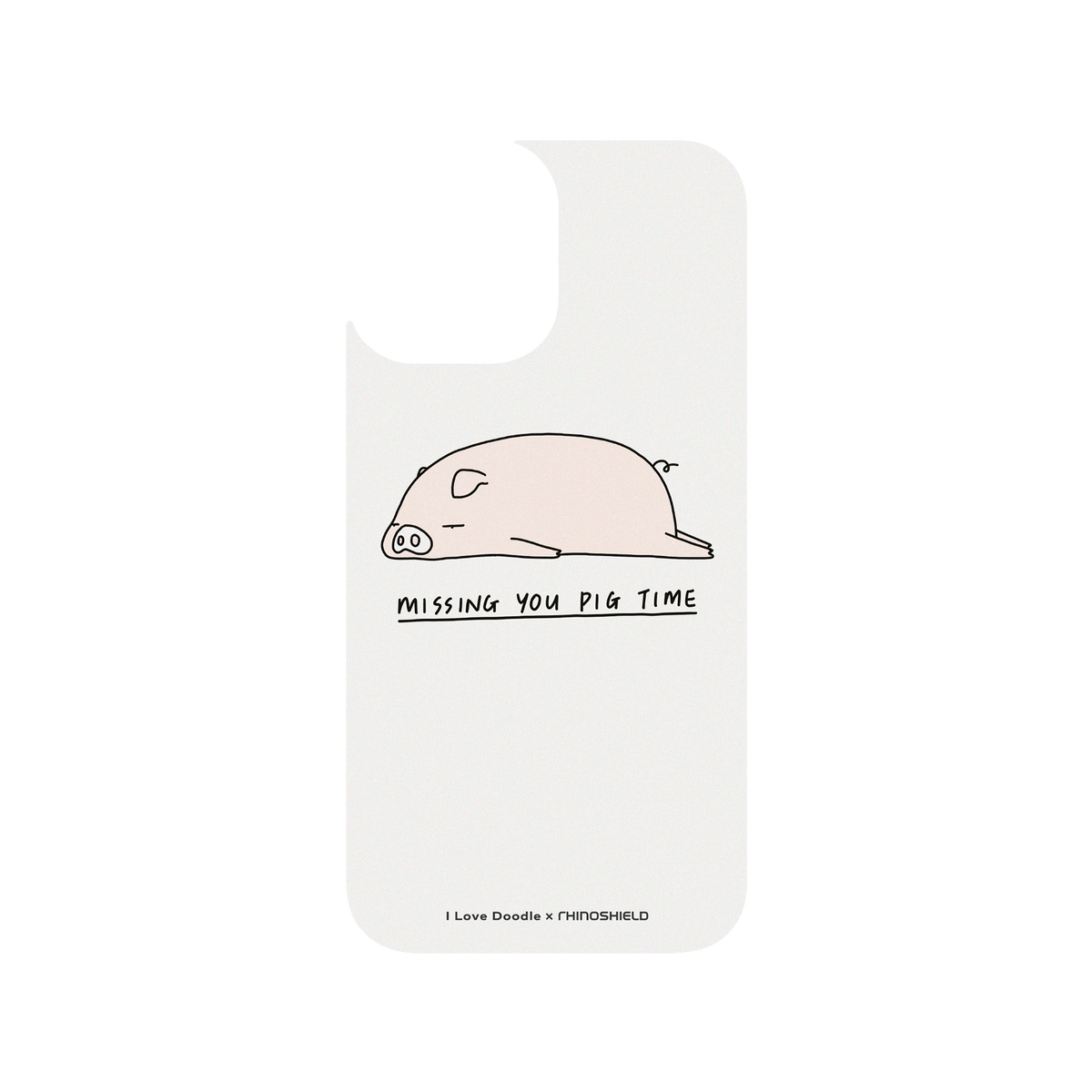 RhinoShield X I Love Doodle Clear iPhone 12 Pro Case - Missing You Pig Time
