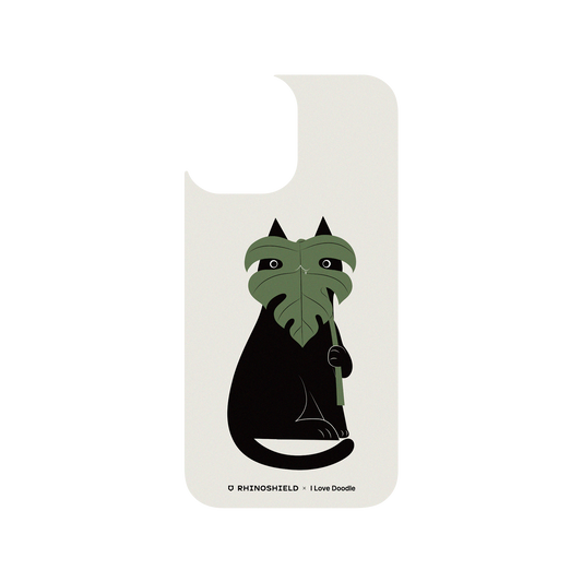 RhinoShield X I Love Doodle Clear iPhone 12 Pro Case - Cat and Plant - Monstera