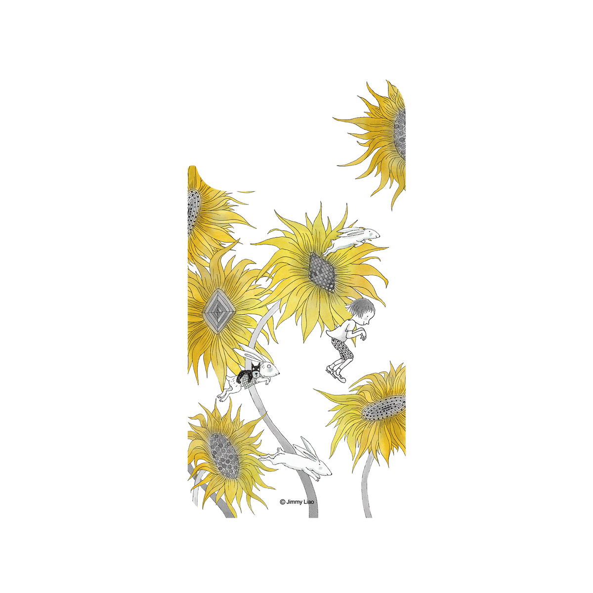 RHINOSHIELD X Jimmy Clear iPhone 12 Pro Case - Year of the Rabbit Series - Chasing in the sunflowers field