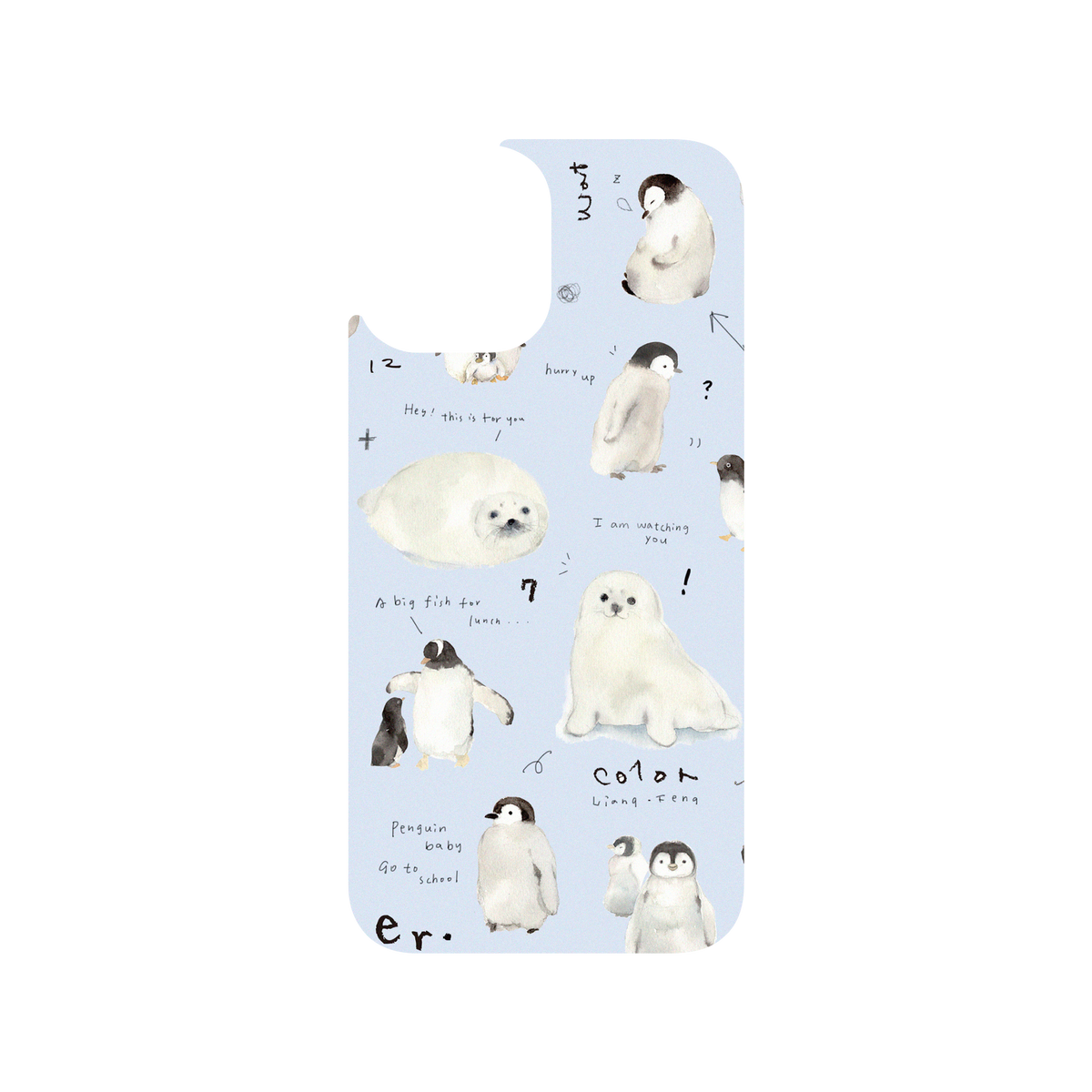 RhinoShield X Liang Feng Clear iPhone 12 Pro Max Case - Penguin Baby