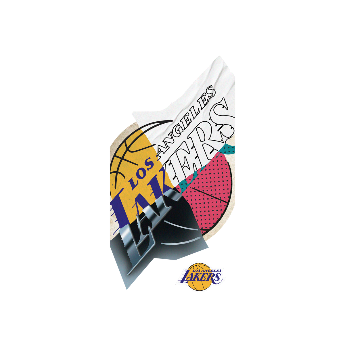 iPhone 12 Pro Max 犀牛盾Clear聯名設計款透明手機殼 NBA - 拼接系列-洛杉磯湖人 L.A. Lakers - Style Mix