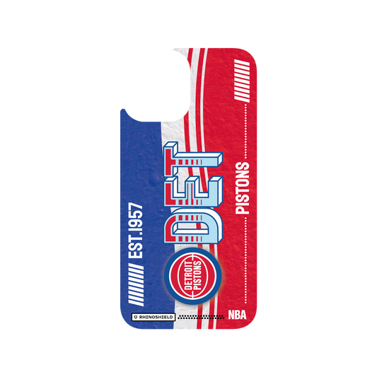 iPhone 12 Pro Max 犀牛盾Clear聯名設計款透明手機殼 NBA - 復古球員卡-底特律活塞 Detroit Pistons - Vintage Card