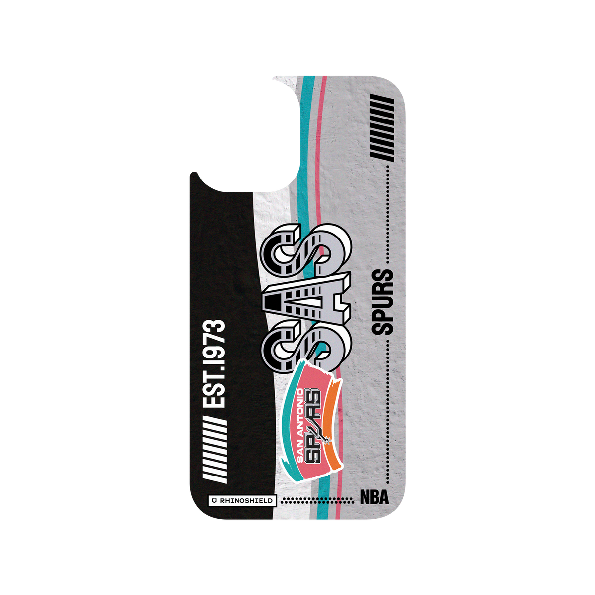 iPhone 12 Pro Max 犀牛盾Clear聯名設計款透明手機殼 NBA - 復古球員卡-聖安東尼奧馬刺 San Antonio Spurs - Vintage Card