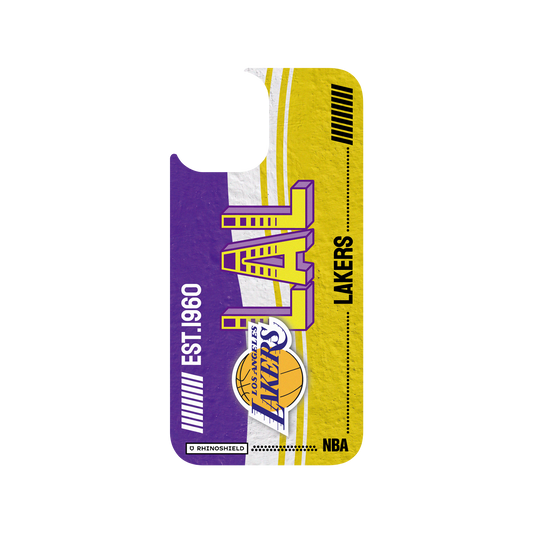 iPhone 12 Pro Max 犀牛盾Clear聯名設計款透明手機殼 NBA - 復古球員卡-洛杉磯湖人 L.A. Lakers - Vintage Card