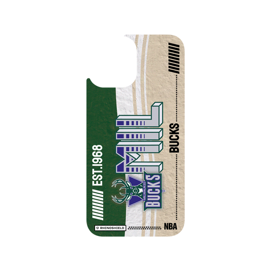 iPhone 12 Pro Max 犀牛盾Clear聯名設計款透明手機殼 NBA - 復古球員卡-密爾瓦基公鹿 Milwaukee Bucks - Vintage Card