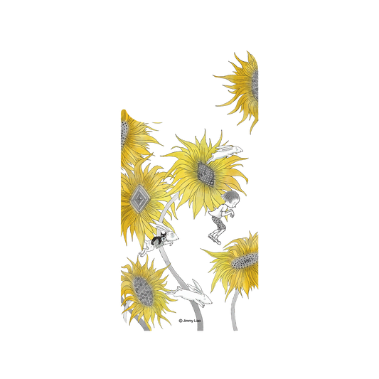 RHINOSHIELD X Jimmy Clear iPhone 12 Pro Max Case - Year of the Rabbit Series - Chasing in the sunflowers field