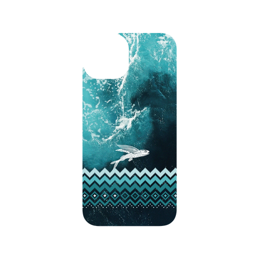 RHINOSHIELD X WasangShow Clear iPhone 13 Case - Flying Fish in the Deep Sea