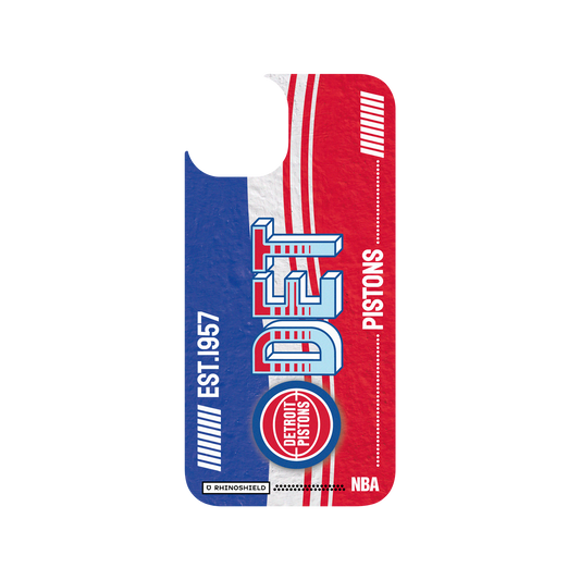 iPhone 13 犀牛盾Clear聯名設計款透明手機殼 NBA - 復古球員卡-底特律活塞 Detroit Pistons - Vintage Card
