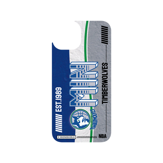 iPhone 13 犀牛盾Clear聯名設計款透明手機殼 NBA - 復古球員卡-明尼蘇達灰狼 Minnesota Timberwolves - Vintage Card