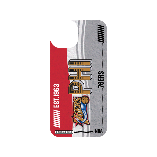 iPhone 13 犀牛盾Clear聯名設計款透明手機殼 NBA - 復古球員卡-費城76人 Philadelphia 76ers - Vintage Card
