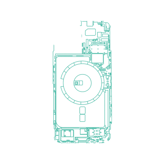 RhinoShield X JOCR Clear iPhone 13 Case - Inside an iPhone 13 - Green