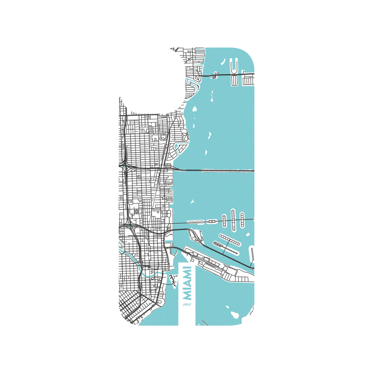 RhinoShield X JOCR Clear iPhone 13 Case - Miami (Black Logo)