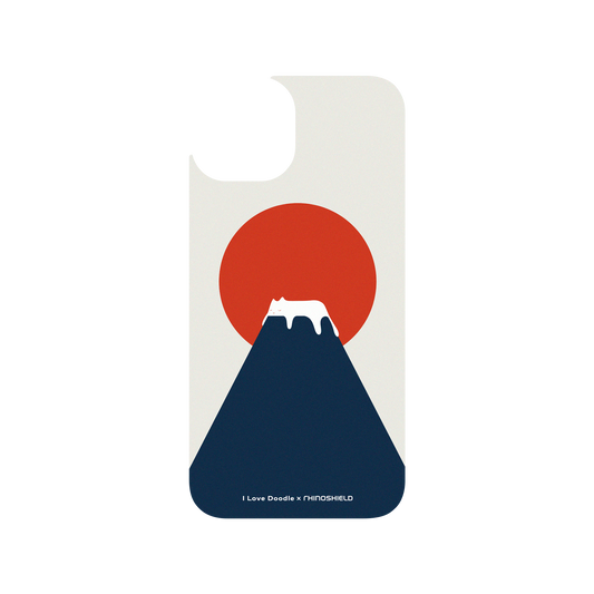 RhinoShield X I Love Doodle Clear iPhone 13 Case - Cat Landscape - Fuji