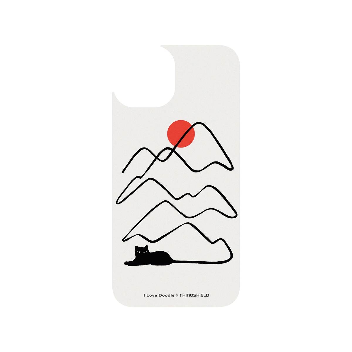 RhinoShield X I Love Doodle Clear iPhone 13 Case - Cat Landscape - Tail