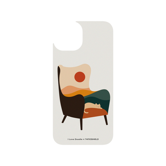 RhinoShield X I Love Doodle Clear iPhone 13 Case - Cat Landscape - Chair