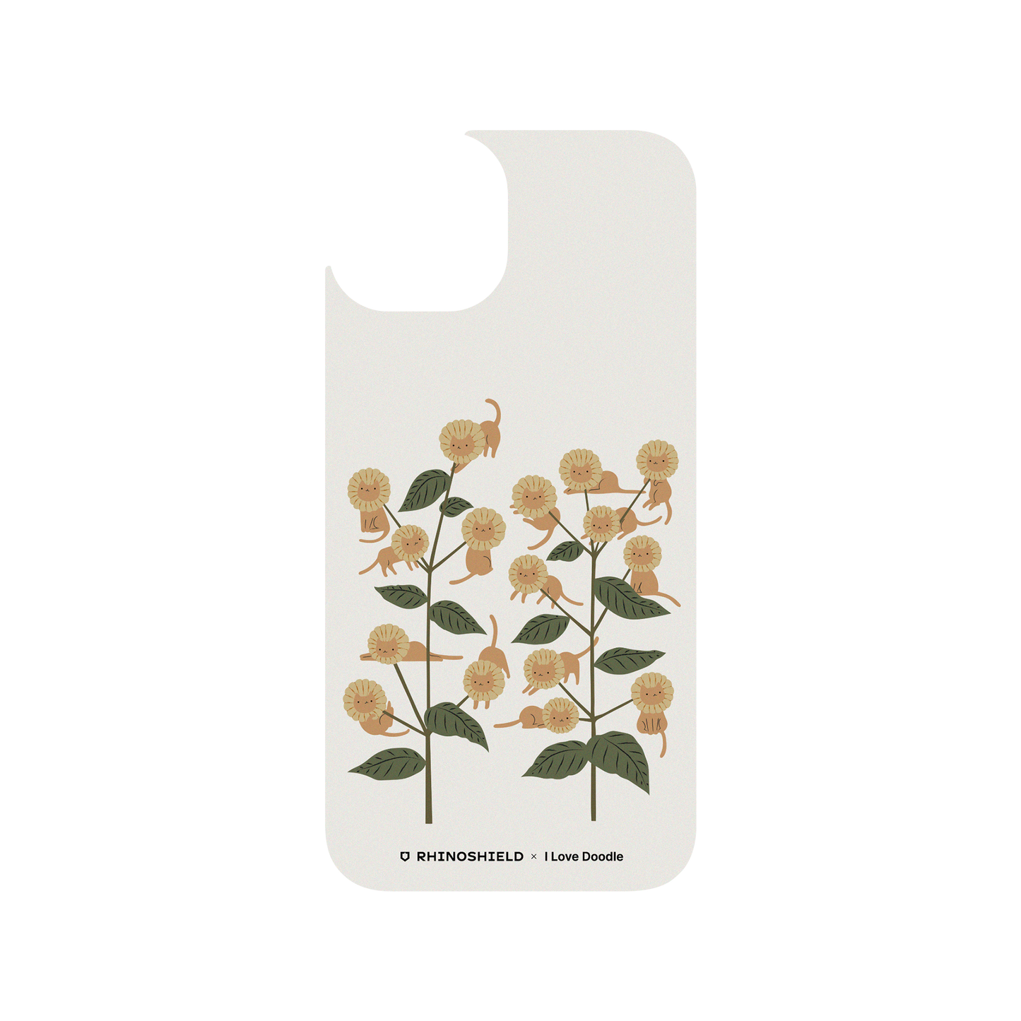 RhinoShield X I Love Doodle Clear iPhone 13 Case - Cat and Plant - Catmouflage