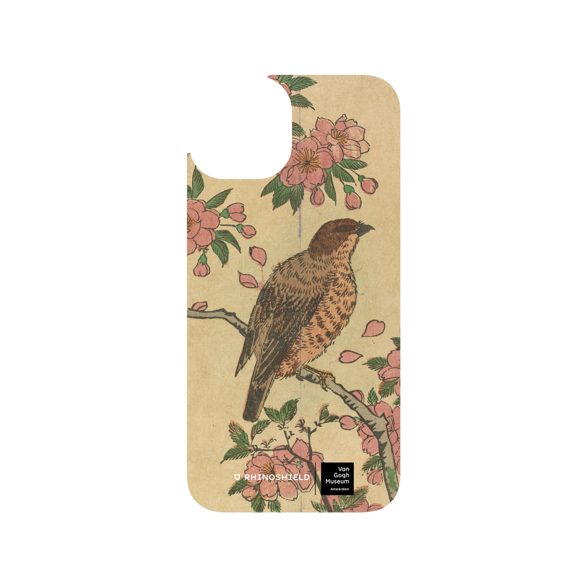 RHINOSHIELD X Van Gogh Museum  Clear iPhone 13 Case - Cherry Blossoms and Shrike - Utagawa Hiroshige III