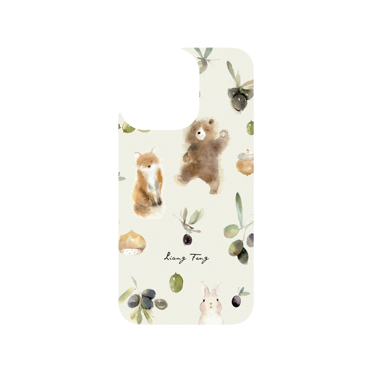RhinoShield X Liang Feng Clear iPhone 13 Pro Case - Olives and Animals