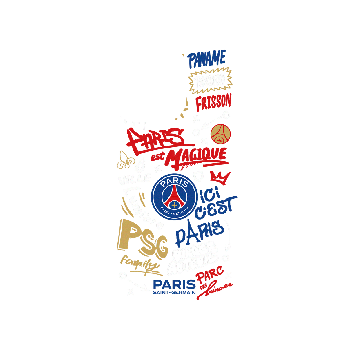 RhinoShield X PSG Clear iPhone 13 Pro Case - Paris Saint-Germain - Graffiti