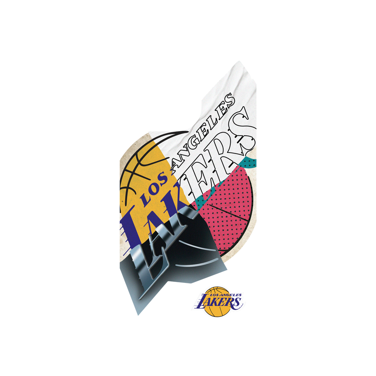 iPhone 13 Pro 犀牛盾Clear聯名設計款透明手機殼 NBA - 拼接系列-洛杉磯湖人 L.A. Lakers - Style Mix