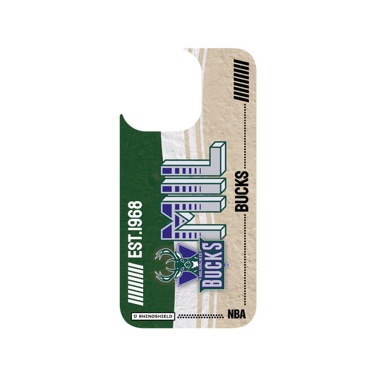 iPhone 13 Pro 犀牛盾Clear聯名設計款透明手機殼 NBA - 復古球員卡-密爾瓦基公鹿 Milwaukee Bucks - Vintage Card