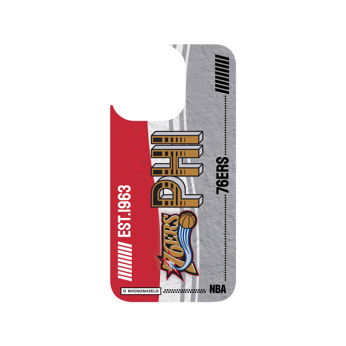 iPhone 13 Pro 犀牛盾Clear聯名設計款透明手機殼 NBA - 復古球員卡-費城76人 Philadelphia 76ers - Vintage Card