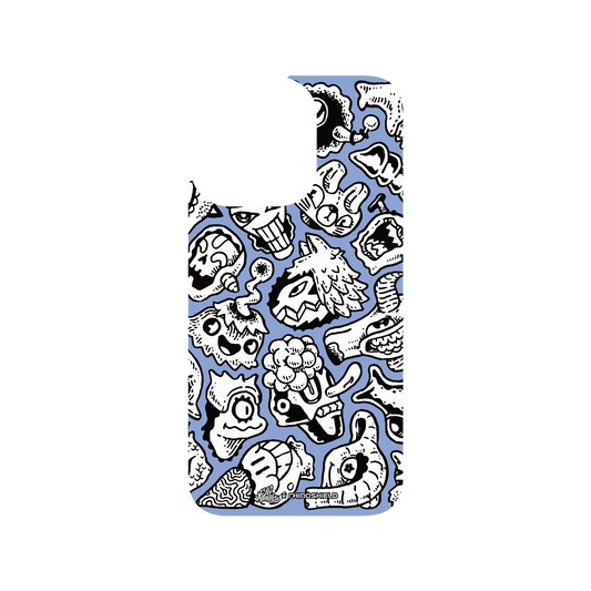 RhinoShield X Lei Melendres Clear iPhone 13 Pro Case - Puzzle Heads Blue