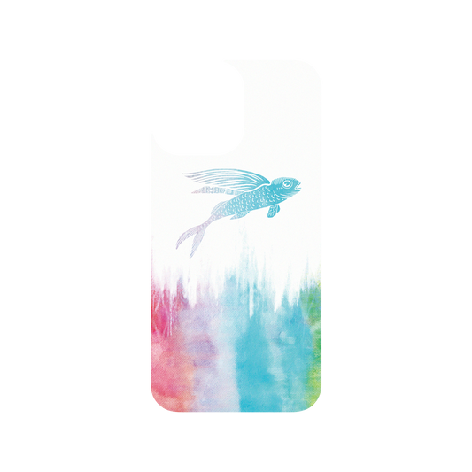 RhinoShield X WasangShow Clear iPhone 13 Pro Max Case - Flying Fish in Waves (Rainbow)