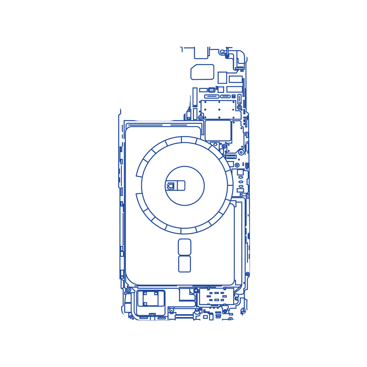 RhinoShield X JOCR Clear iPhone 13 Pro Max Case - Inside an iPhone 13 - Blue
