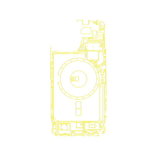 RhinoShield X JOCR Clear iPhone 13 Pro Max Case - Inside an iPhone 13 - Yellow