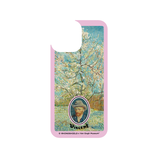 RhinoShield X Van Gogh Museum Clear iPhone 13 Pro Max Case - Peach Tree in Blossom - Pink Frame