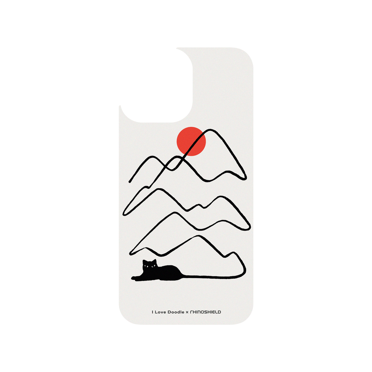 RhinoShield X I Love Doodle Clear iPhone 13 Pro Max Case - Cat Landscape - Tail