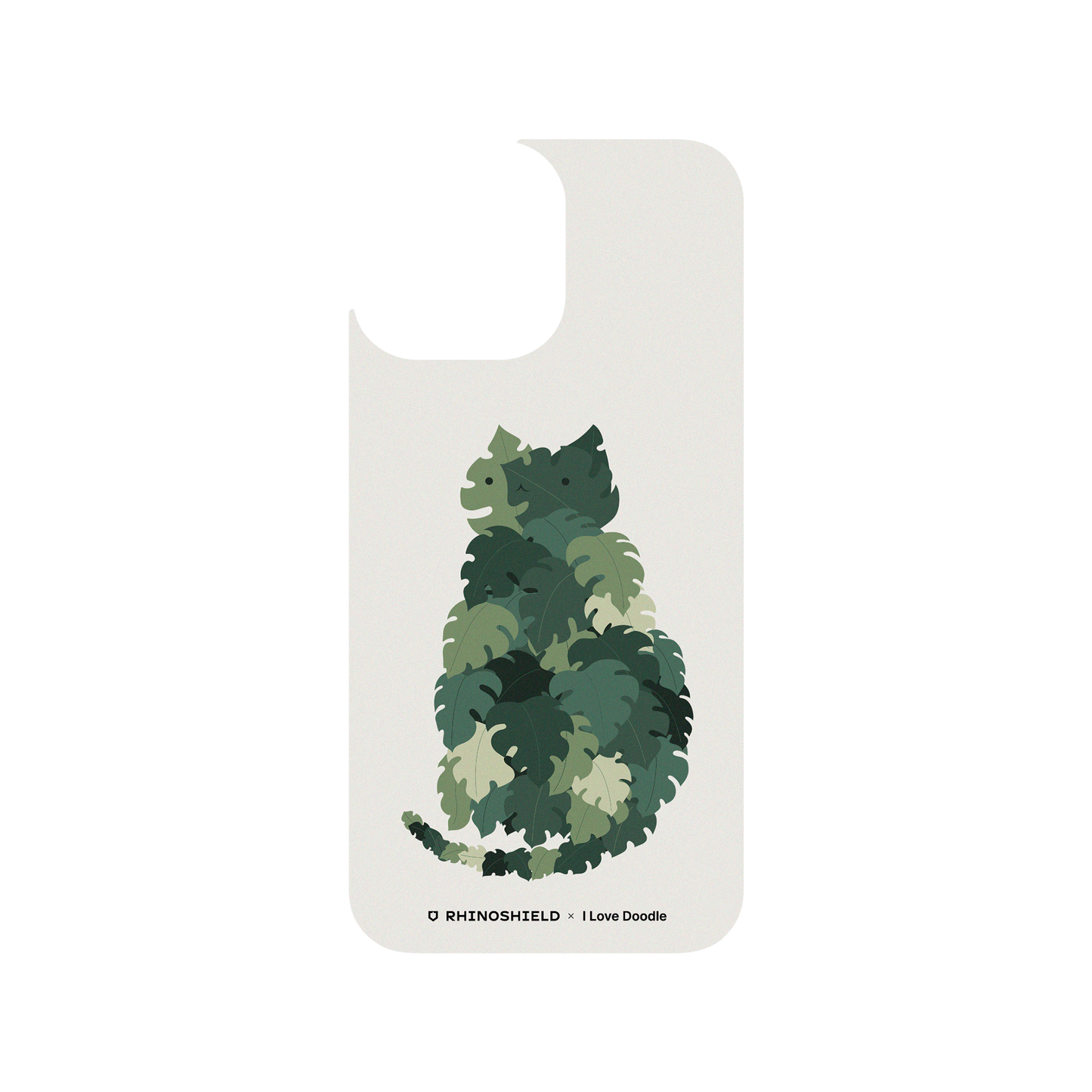 RhinoShield X I Love Doodle Clear iPhone 13 Pro Max Case - Cat and Plant - Meowstera