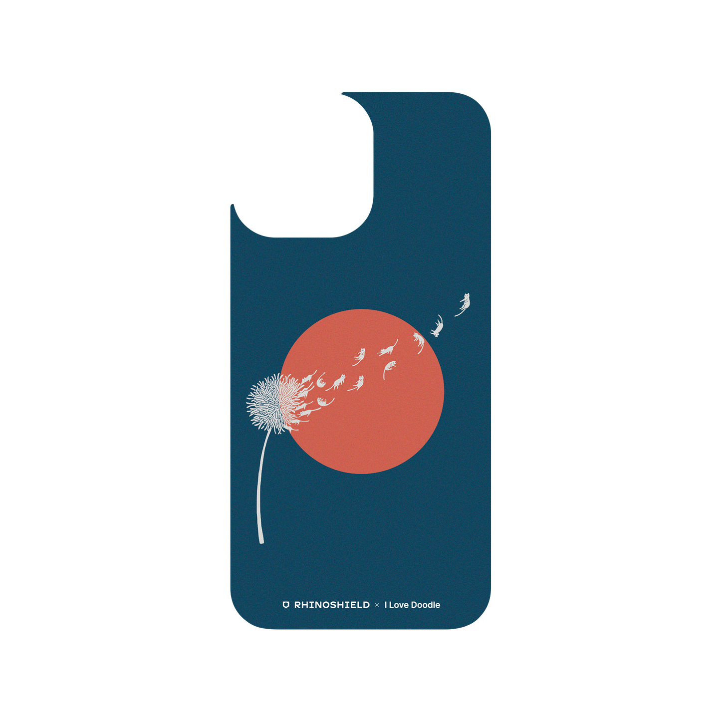 RhinoShield X I Love Doodle Clear iPhone 13 Pro Max Case - Cat and Plant - Dandelion