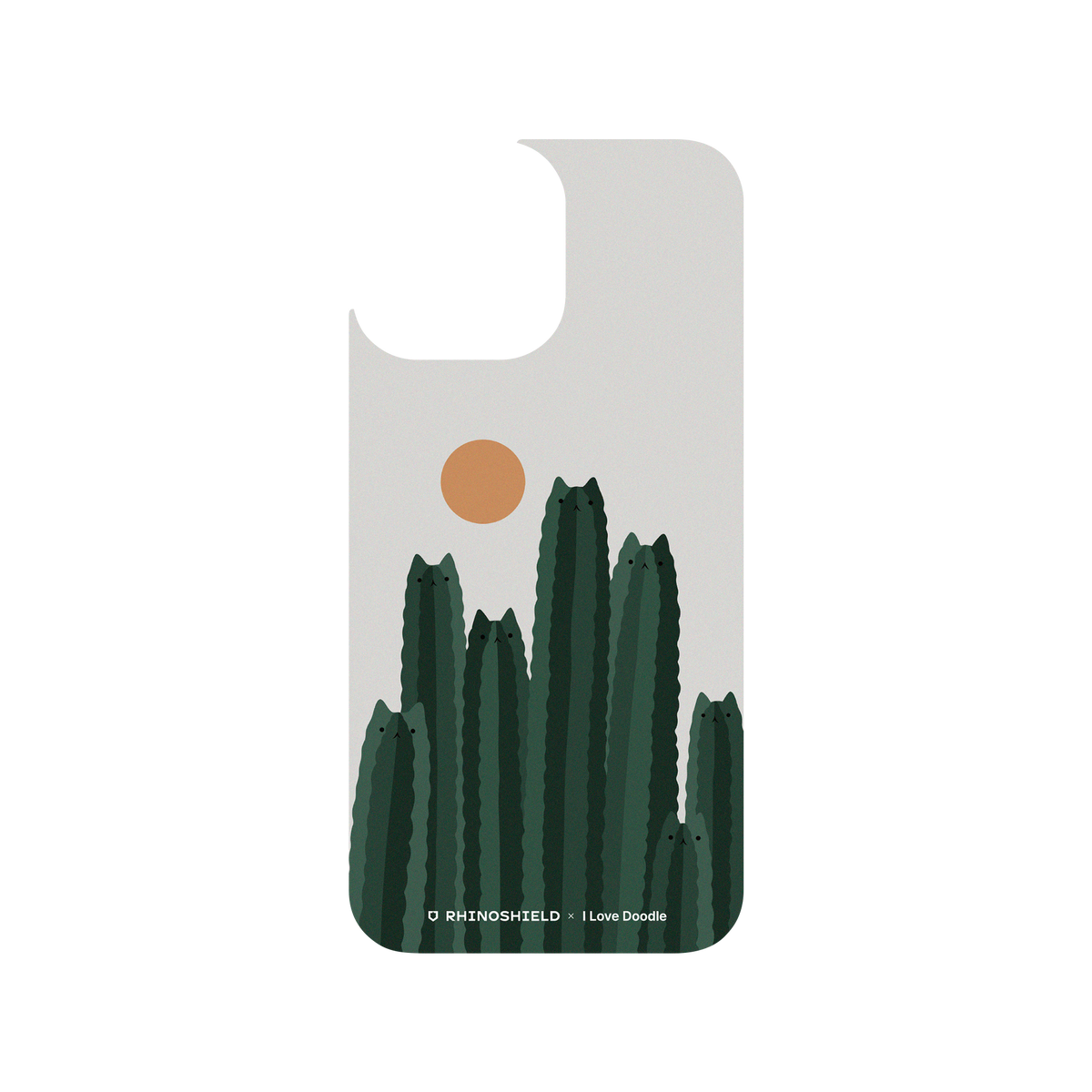 RhinoShield X I Love Doodle Clear iPhone 13 Pro Max Case - Cat and Plant - Cattus