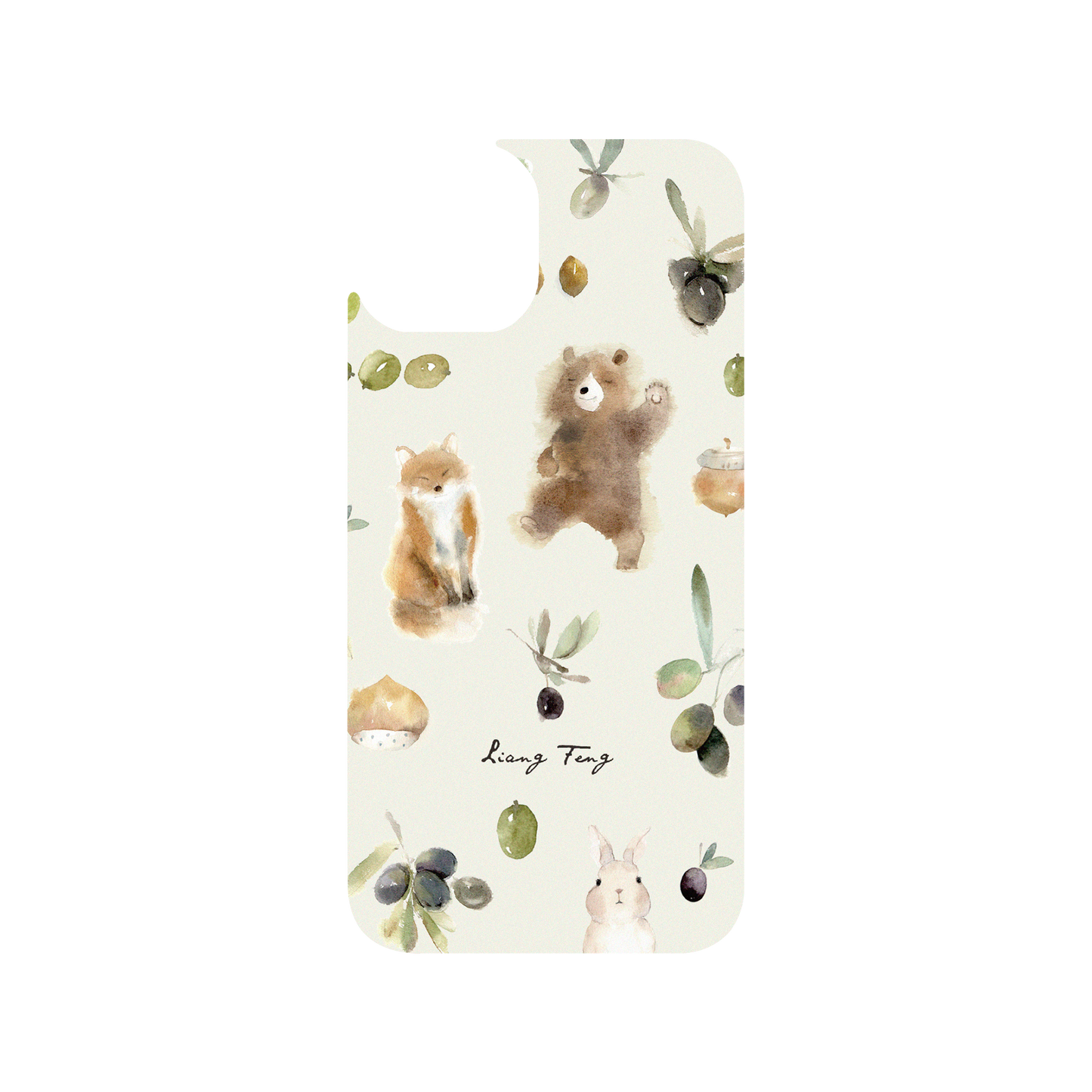 RHINOSHIELD X Liang Feng JellyTint iPhone 14 Case - Olives and Animals