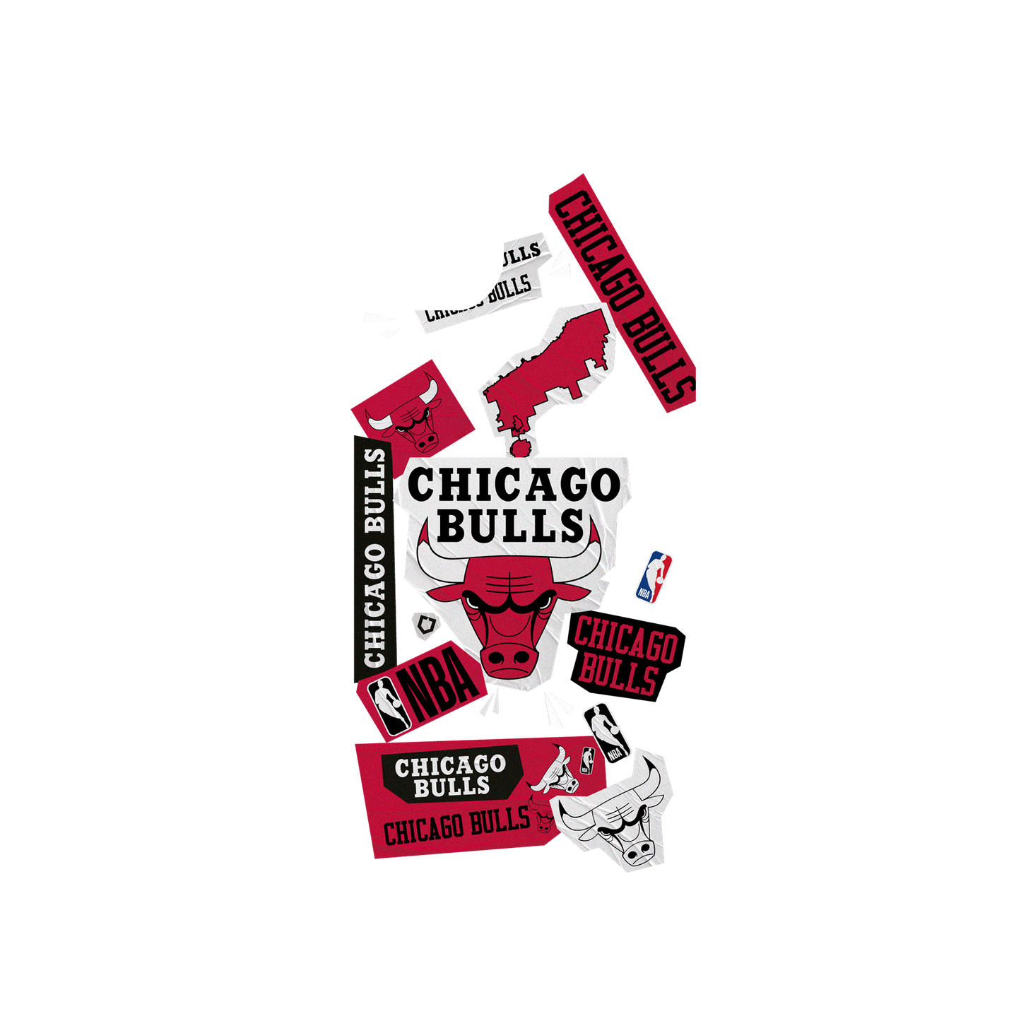 RHINOSHIELD X NBA Clear Case (MagSafe compatible) iPhone 14 - Chicago Bulls - Collage