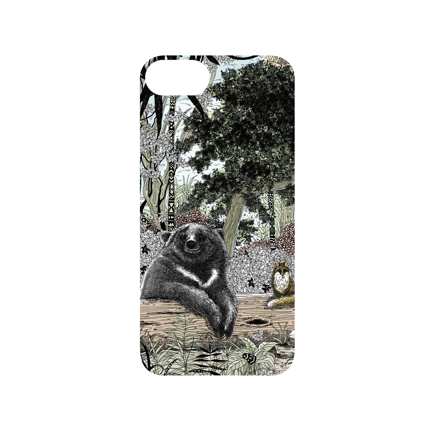 iPhone SE (第2代) 犀牛盾SolidSuit聯名設計款防摔背蓋手機殼 花生騷 - 守護森林之黑熊款
