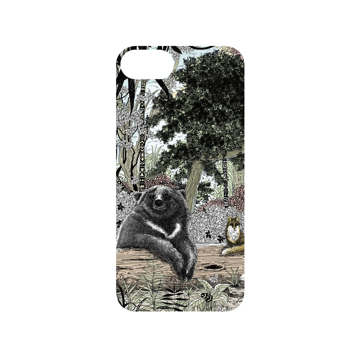 iPhone 8 犀牛盾SolidSuit聯名設計款防摔背蓋手機殼 花生騷 - 守護森林之黑熊款
