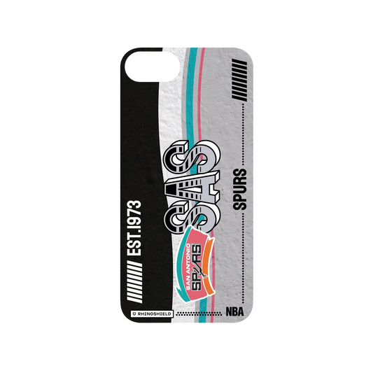 iPhone SE (第2代) 犀牛盾SolidSuit聯名設計款防摔背蓋手機殼 NBA - 復古球員卡-聖安東尼奧馬刺 San Antonio Spurs - Vintage Card