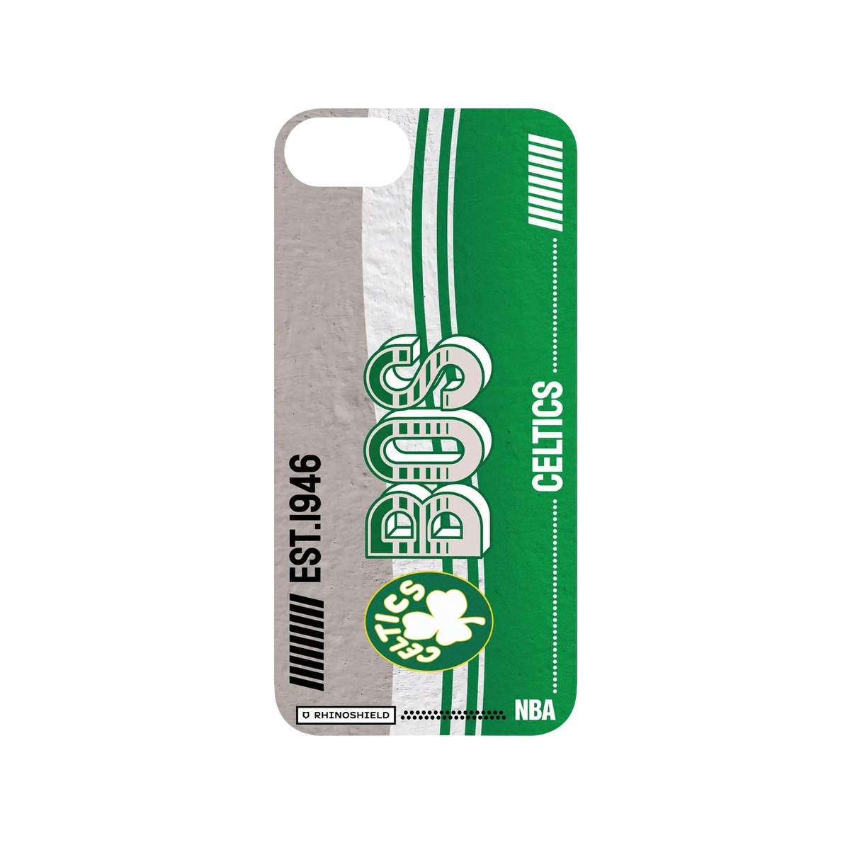 iPhone SE (第2代) 犀牛盾SolidSuit聯名設計款防摔背蓋手機殼 NBA - 復古球員卡-波士頓塞爾提克 Boston Celtics - Vintage Card