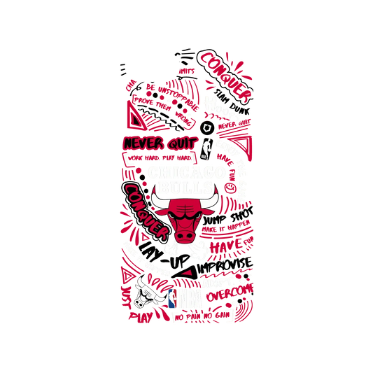 iPhone SE (第2代) 犀牛盾SolidSuit聯名設計款防摔背蓋手機殼 NBA - 塗鴉系列-芝加哥公牛 Chicago Bulls - Graffiti