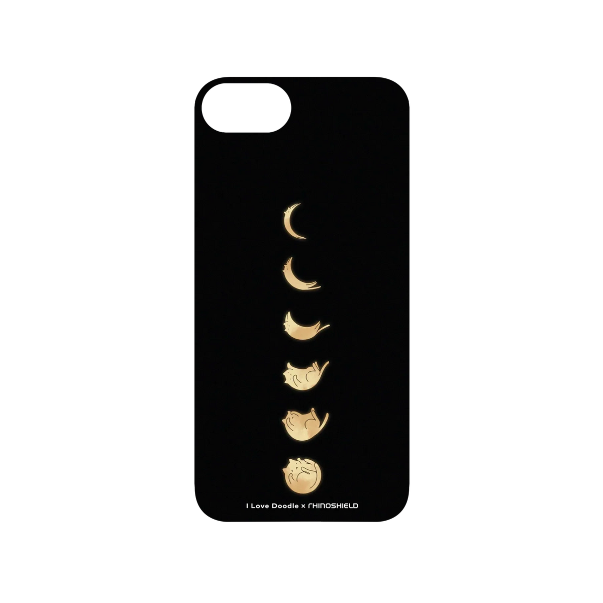 RHINOSHIELD X I Love Doodle SolidSuit iPhone SE (3rd generation) Case - Cat Landscape - Cat Phases Black
